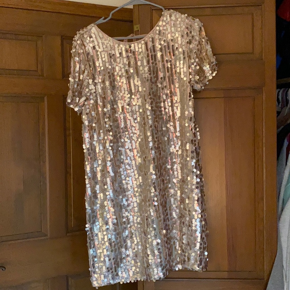 Rose Gold Sequin Lulu Short Dress
